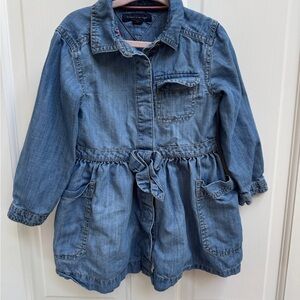 Tommy Hilfiger 3T Girls Long Sleeve Dress with Fitted Waist